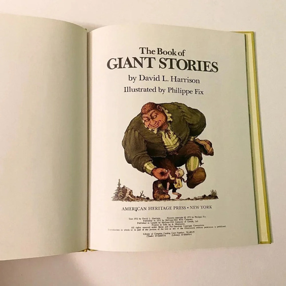 Vintage 1972 The Book of Giant Stories by David Harrison DJ Hardcover Book - Picture 9 of 16